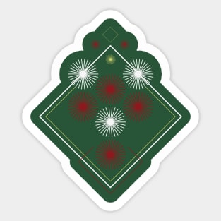 christmas Geometric green red abstract Sticker